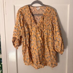 🤎 Chic Soul Smocked Floral Babydoll Top – Size 1X 🤎